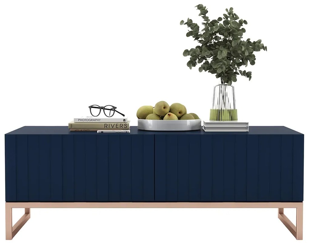 Granatowy stolik kawowy z lamelami G9-Z34