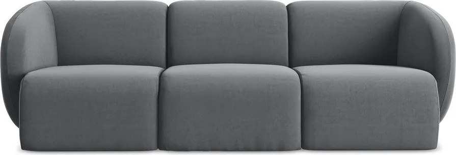 Szara aksamitna sofa 244 cm Lani – Makamii