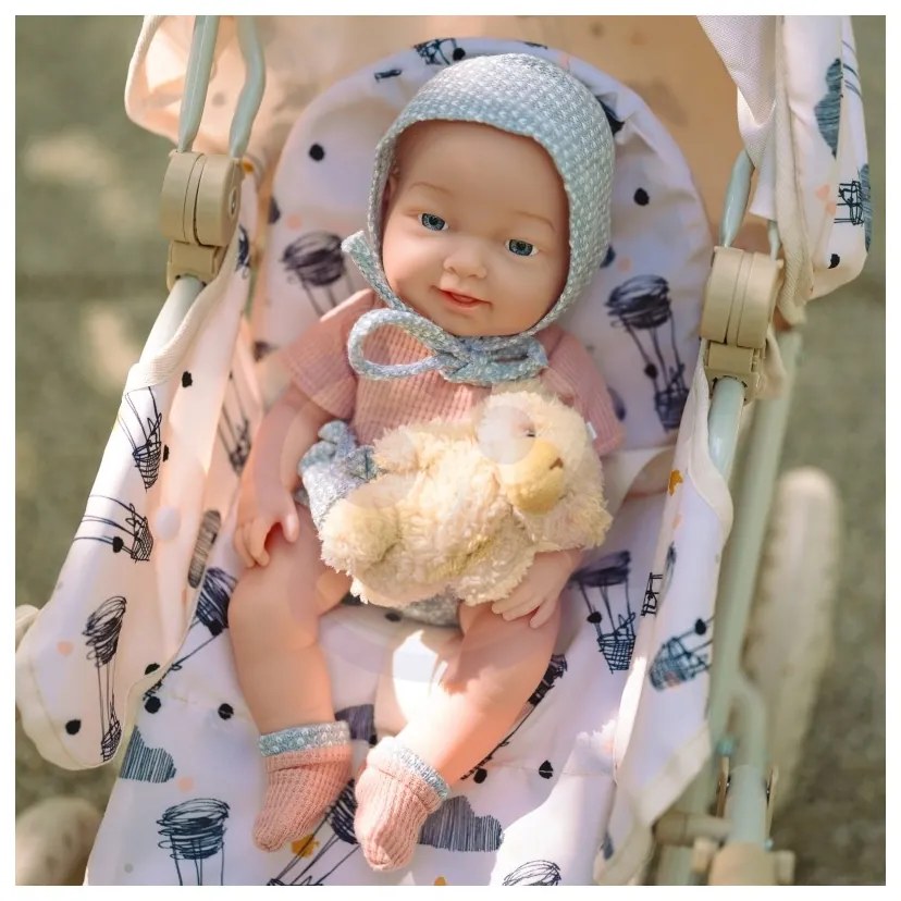 Woopie royal lalka bobas 36 cm w ubranku z misiem akcesoria do karmienia