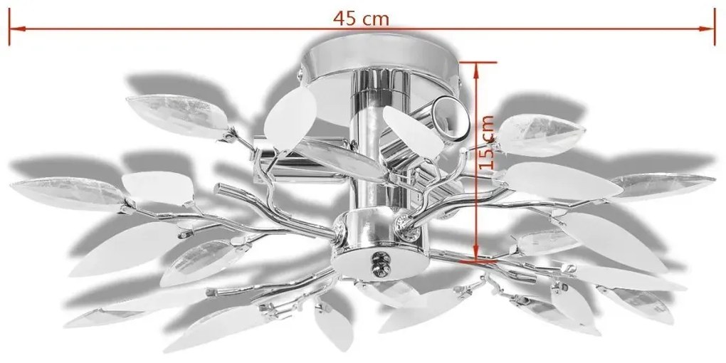 Biała nowoczesna lampa sufitowa z listkami - E974 A0-B57
