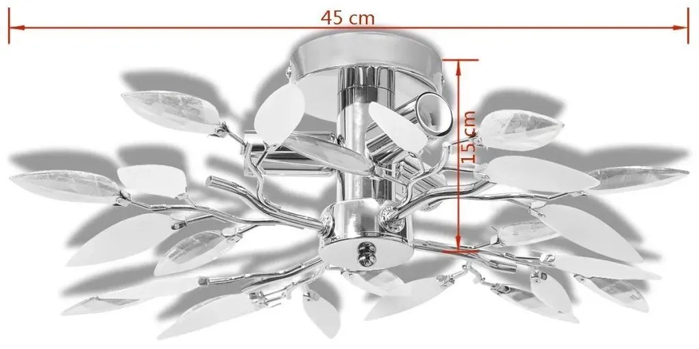 Biała nowoczesna lampa sufitowa z listkami - E974-Melixa