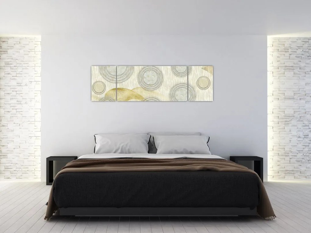 Obraz - Abstrakcja, marmurowe kręgi (170x50 cm)