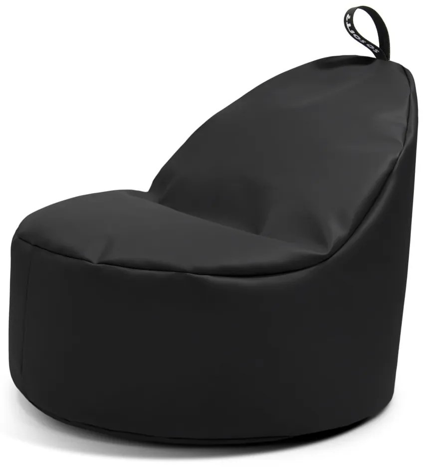 Czarny worek do siedzenia z imitacji skóry Round XL – So Soft?