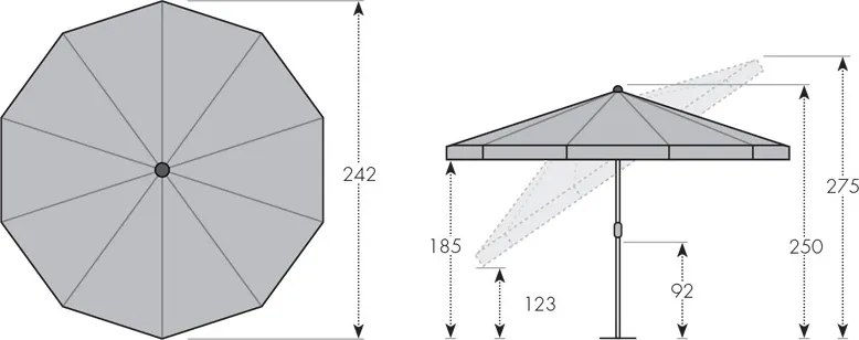 Doppler NASSAU parasol ogrodowy 250 cm beżowy