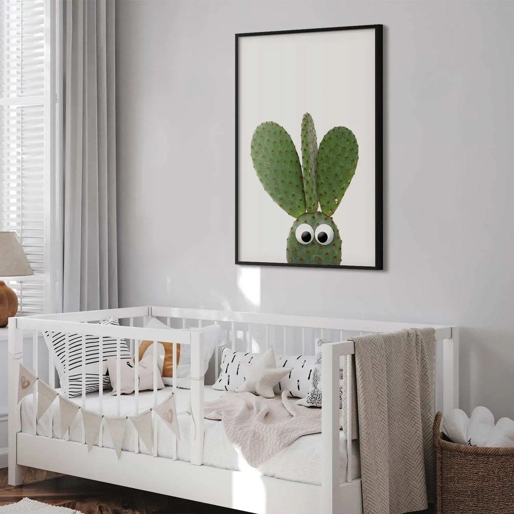 Plakat Uszaty kaktus 60x90 cm z ramą czarną bez marginesu ARTGEIST B