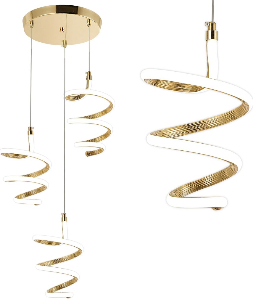 LAMPA WISZĄCA LED G075-3CPR Złota