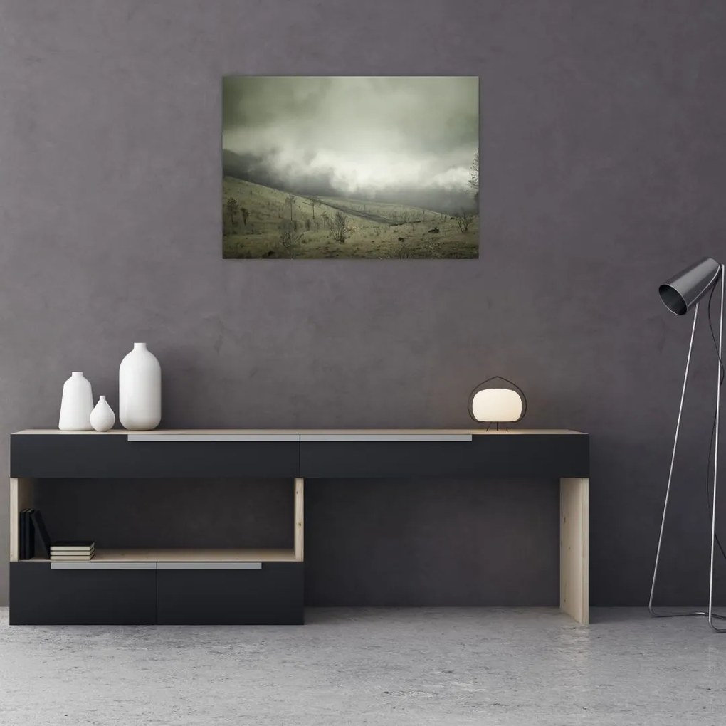 Obraz na szkle krajobrazu przed burzą (70x50 cm)