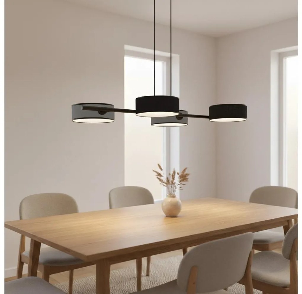 Żyrandol na lince DRUMZ 4xE14/10W/230V czarny/szary