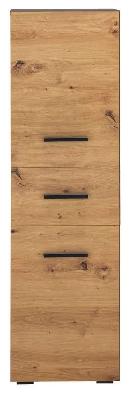 Wysoka wąska szafka łazienkowa w dekorze dębu 130x35 cm Malika – Støraa