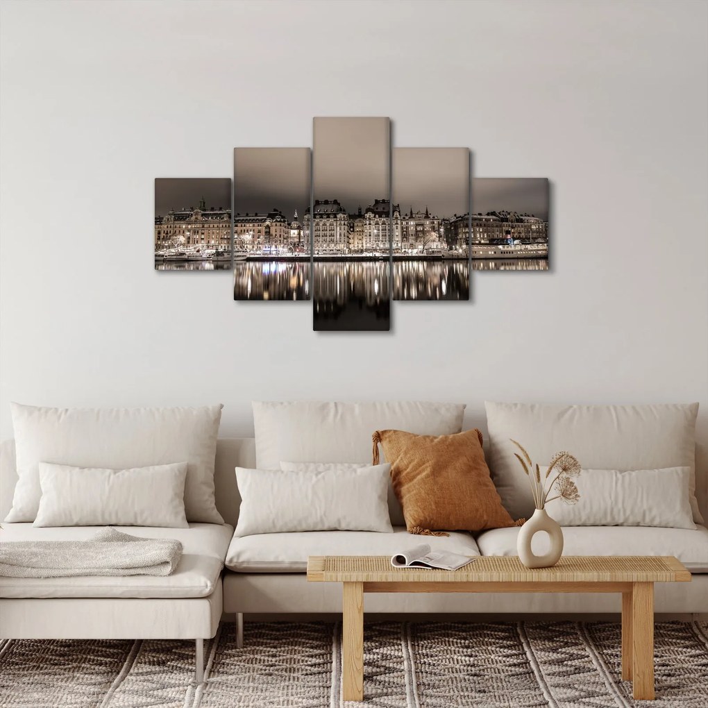 Obraz miasta o zmierzchu (125x70 cm)