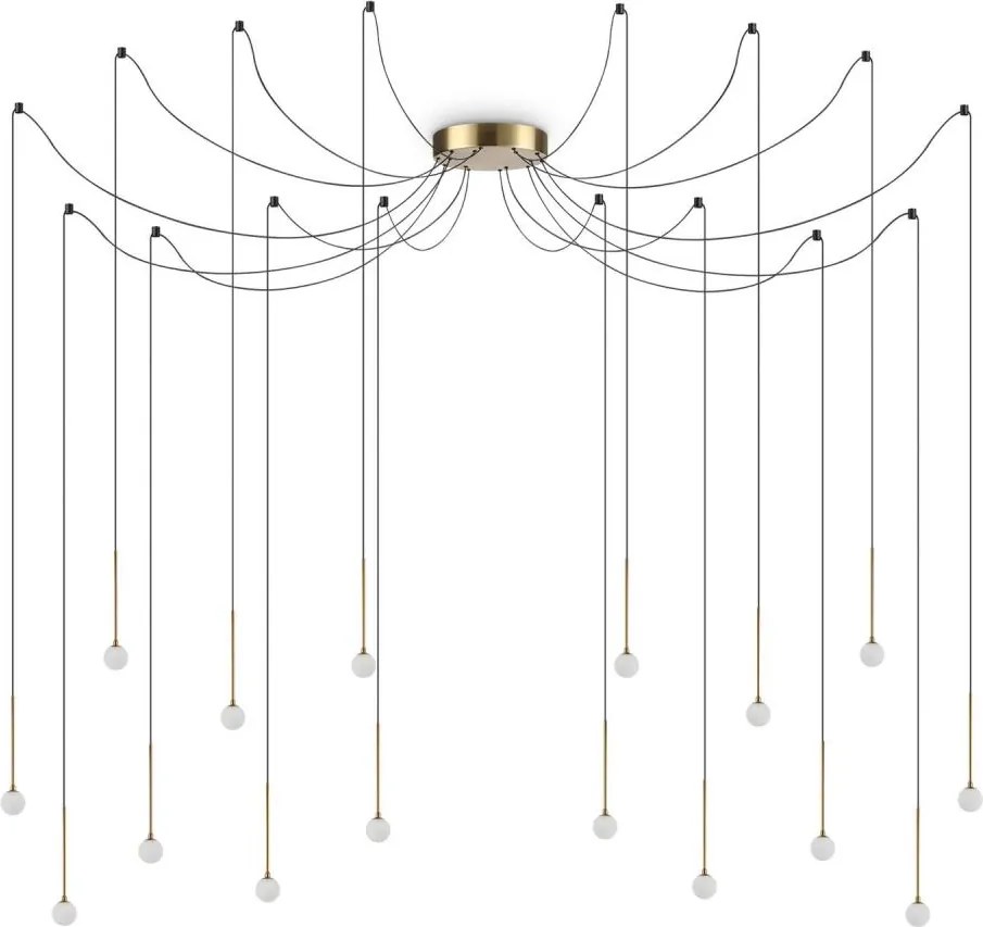 Ideal Lux - LED żyrandol na linkach LUCCIOLA 16xLED/16W/230V CRI 90 pająk mosiężny