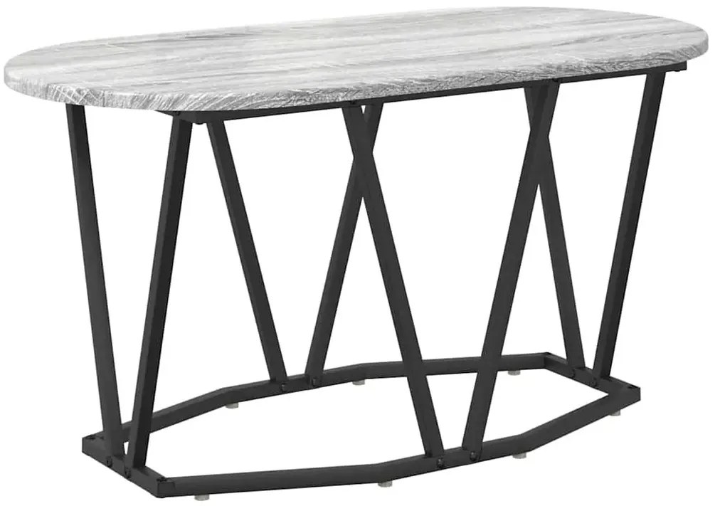 Szary owalny stolik kawowy metalowy N9-G25