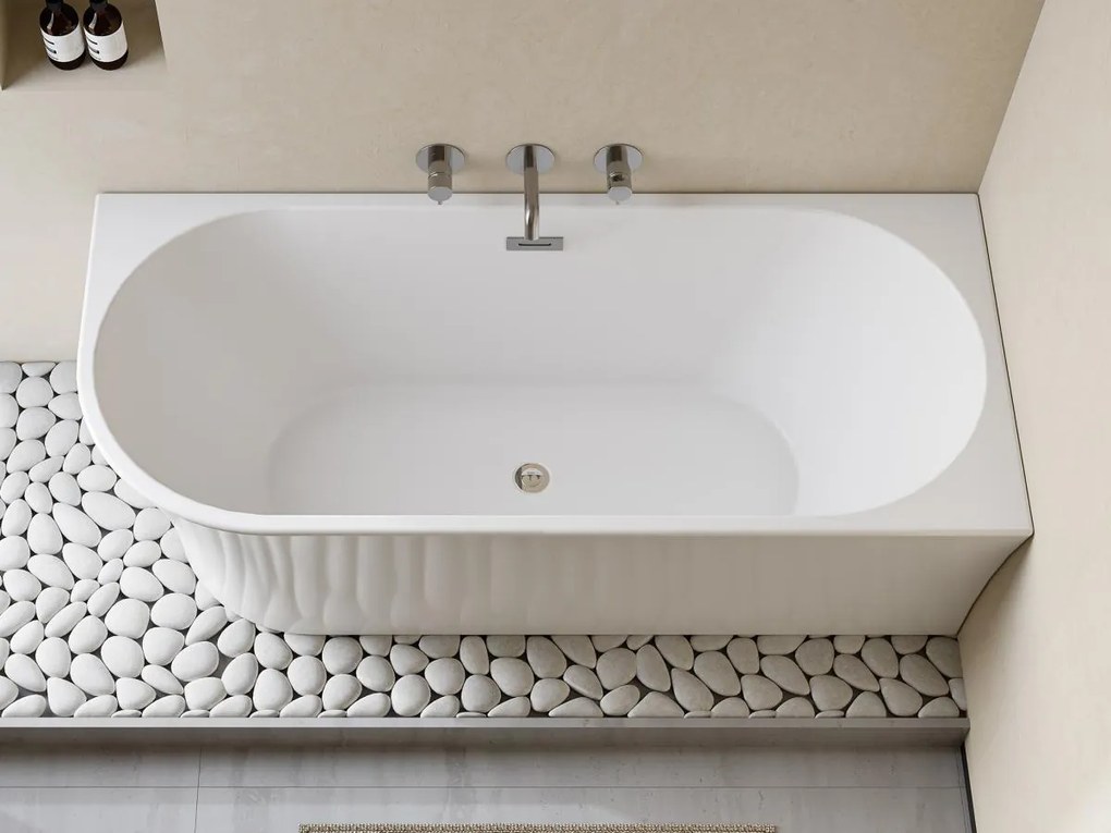 Wanna narożna - 201 L - 150 x 75 x 59 cm - Biała - Akryl - prawy narożnik - PONTICOLA