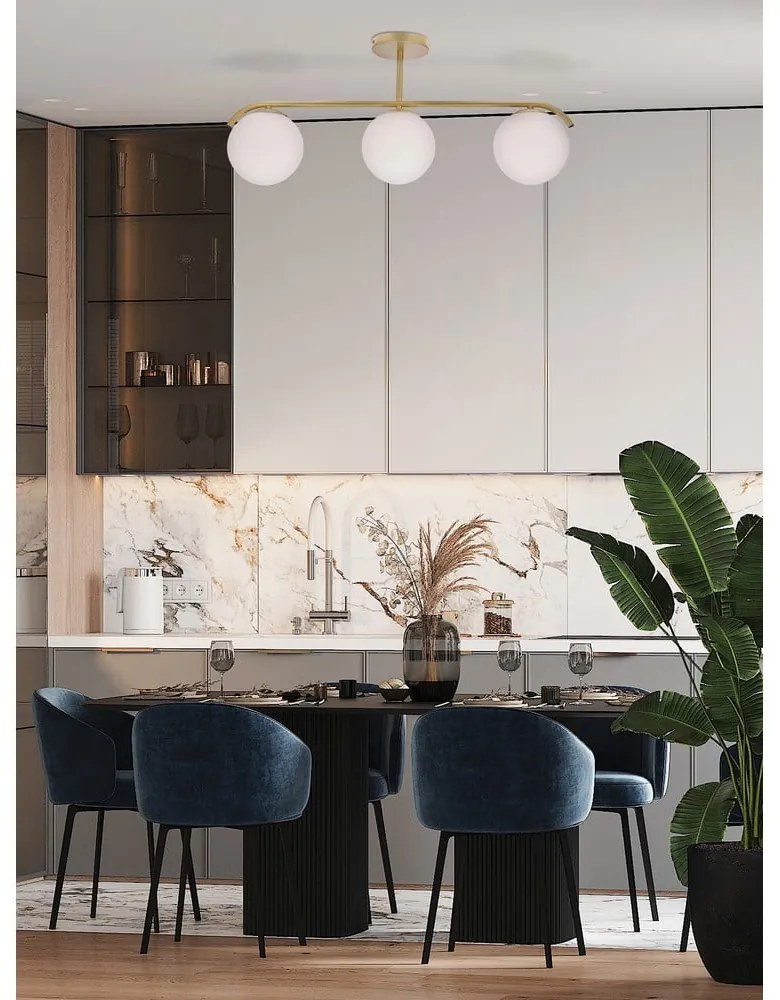 Lampa sufitowa w biało-złotym kolorze ze szklanym kloszem 15x69 cm Amadeo – Candellux Lighting