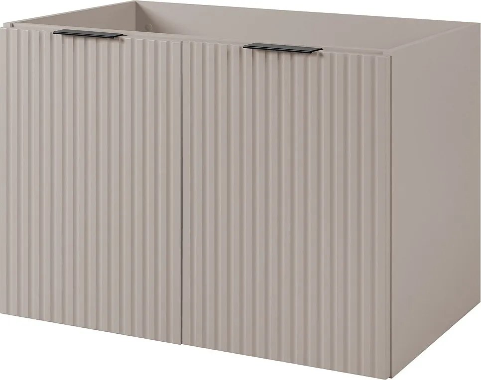 Szafka łazienkowa z drzwiami, Kaszmir + czarny uchwyt, 80 x 57 x 46 cm