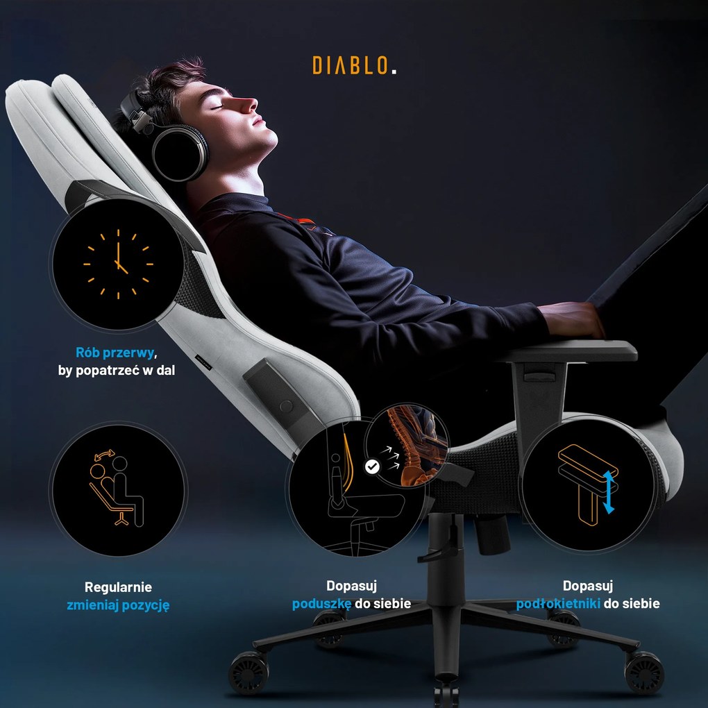 Fotel gamingowy Diablo X.One Prime, Normal Size, Nightwolf Moon