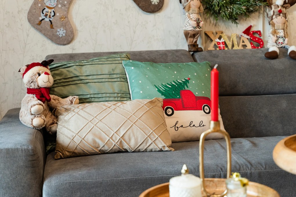 Poduszka dekoracyjna świąteczna OFF WHITE, 45 x 45 cm