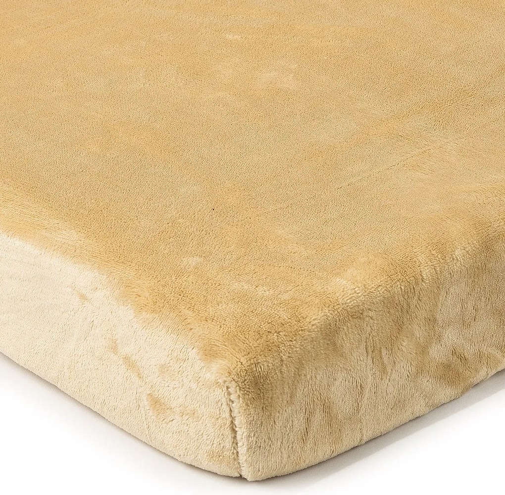 4Home Prześcieradło mikroflanela beżowy, 90 x 200 cm