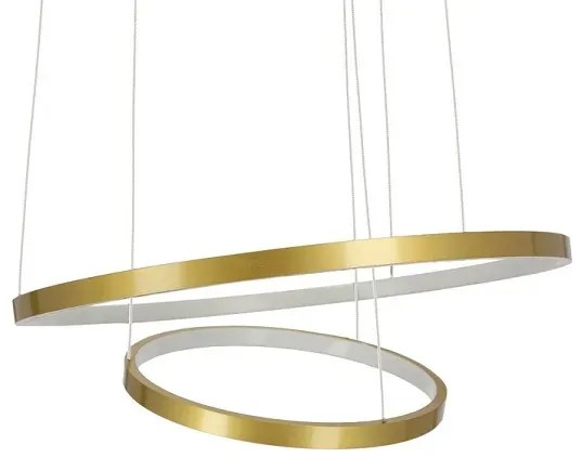Złota lampa wisząca LED z dwoma ringami o różnej średnicy - 2X V082 G1-S08