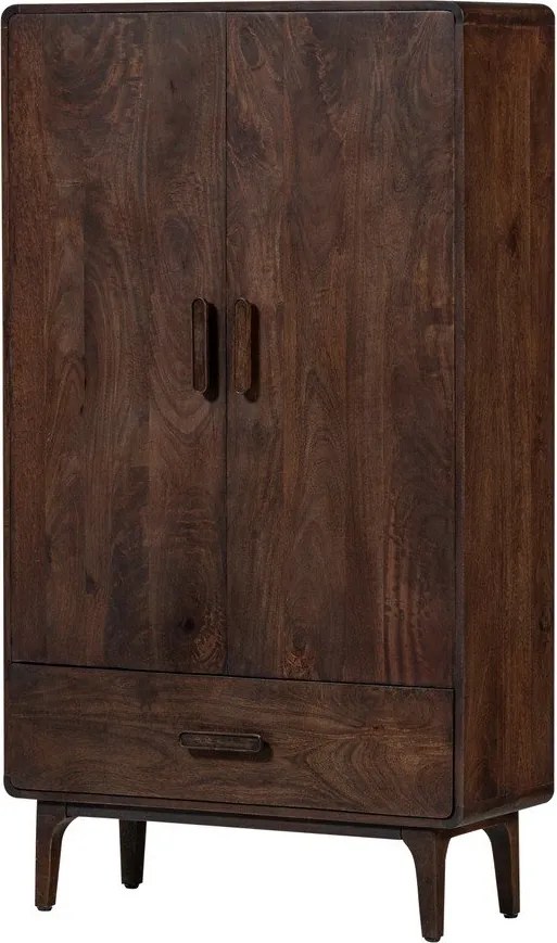 Szafka z litego drewna mango w ciemnym naturalnym kolorze 85x150x35 cm Liya – WOOOD