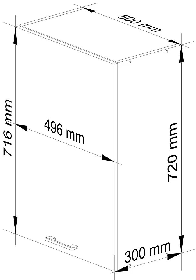 Szara minimalistyczna górna szafka do kuchni Lorina 6X