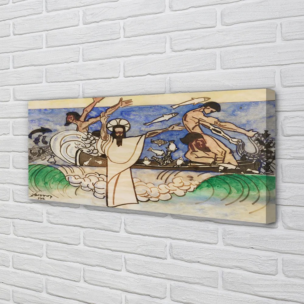 Zdjęcie na płótnie Szkic Jezus morze