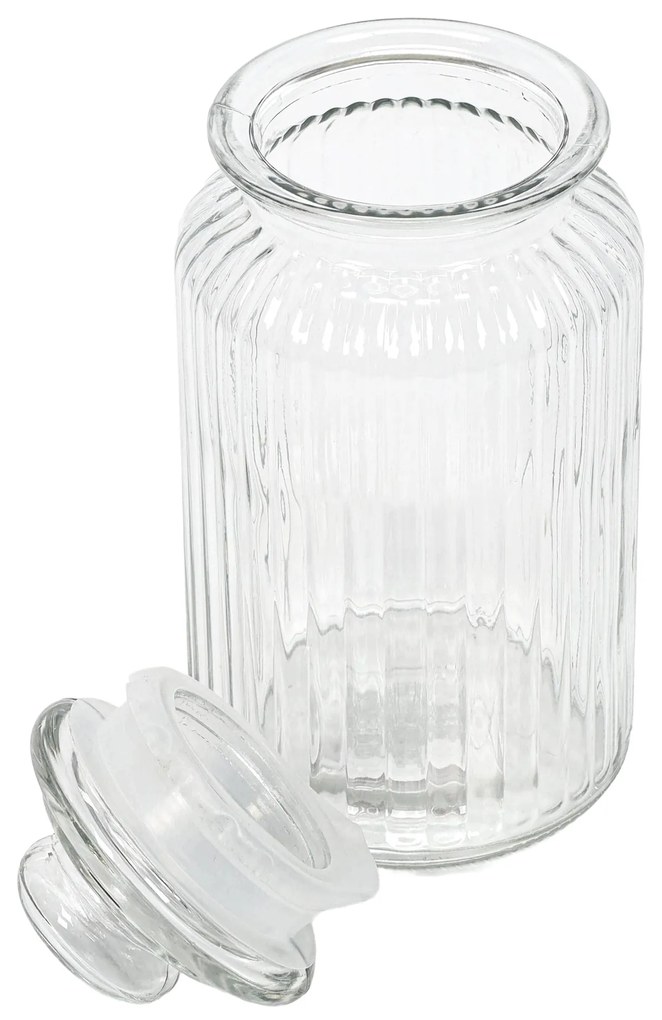 Prążkowany słoik ze szczelną pokrywką, 1000 ml