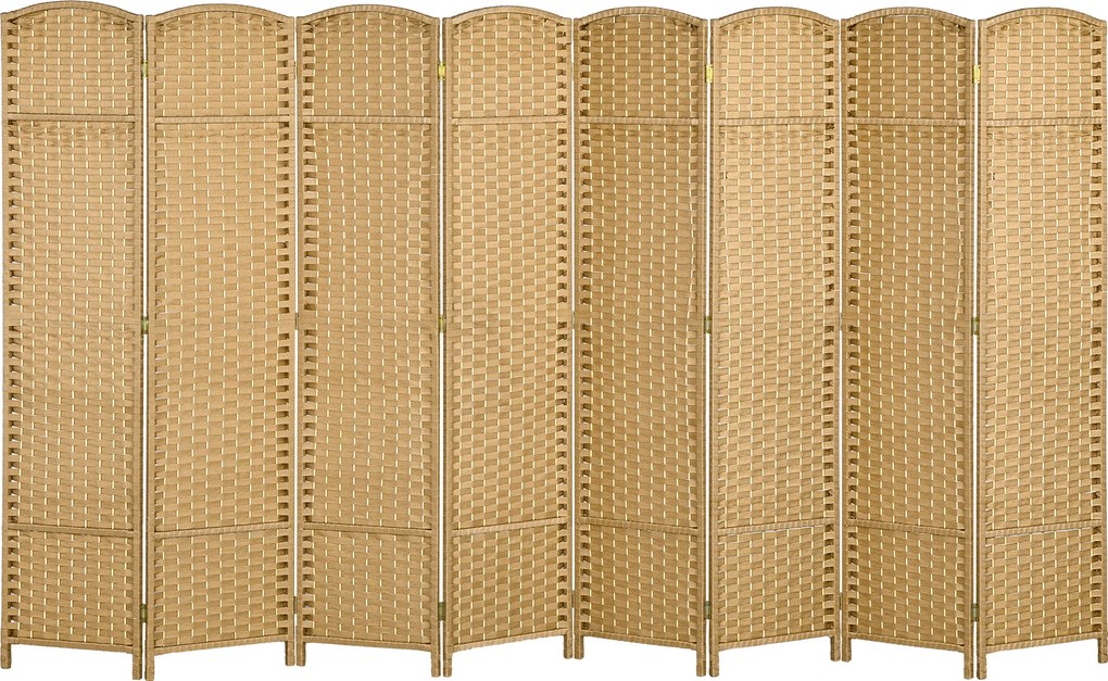 HOMCOM 8-częściowy parawan, składana osłona prywatności, ścianka działowa do salonu, sypialni, biura domowego, naturalne