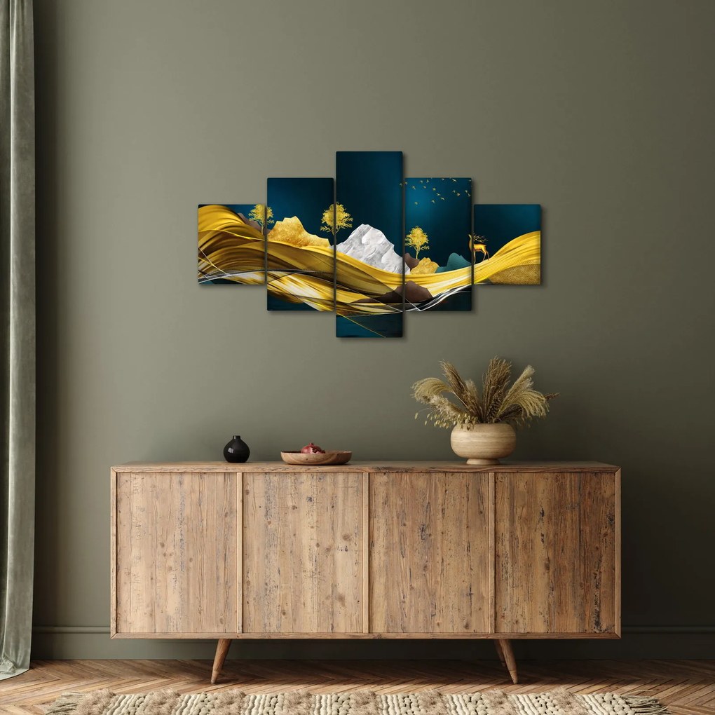 Obraz - Jeleń w krajobrazie (125x70 cm)