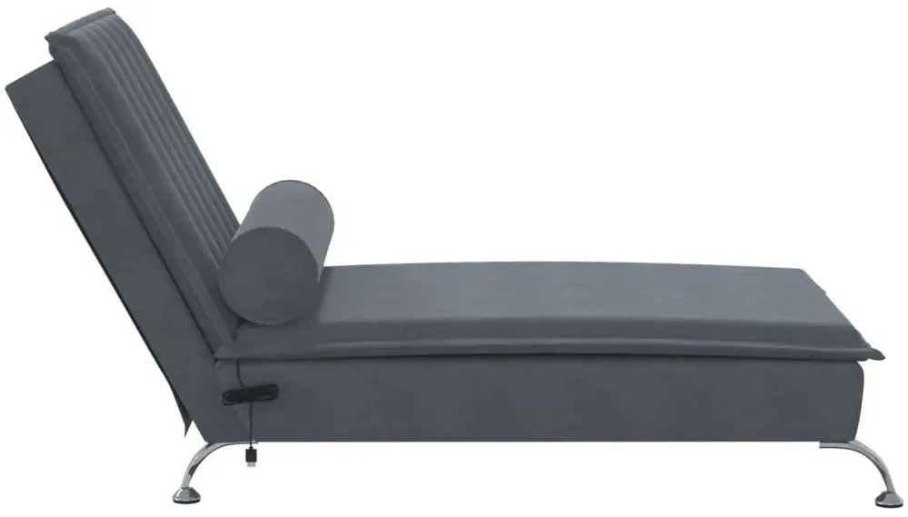 Ciemnoszary masujący szezlong F3-K11