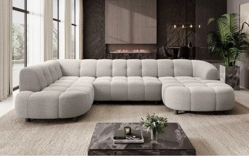 Narożnik VELPA XL Lewostronny z elektryczną regulacją siedziska w tkaninie LOOP 03 WERSAL