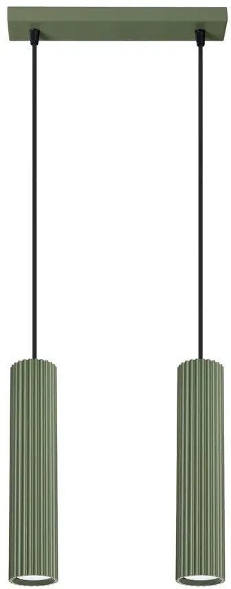 Karbowana podwójna wisząca lampa oliwkowa - D297-Avium