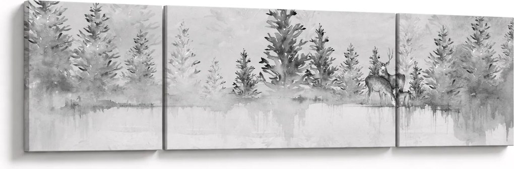 Obraz - Jeleń nad jeziorem (170x50 cm)