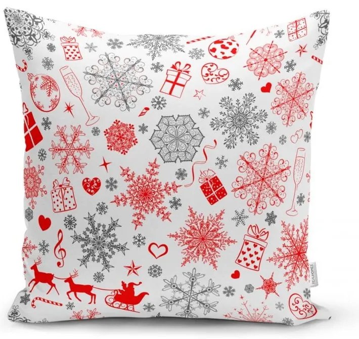 Zestaw 4 świątecznych poszewek na poduszki i bieżnika Minimalist Cushion Covers Snowflakes