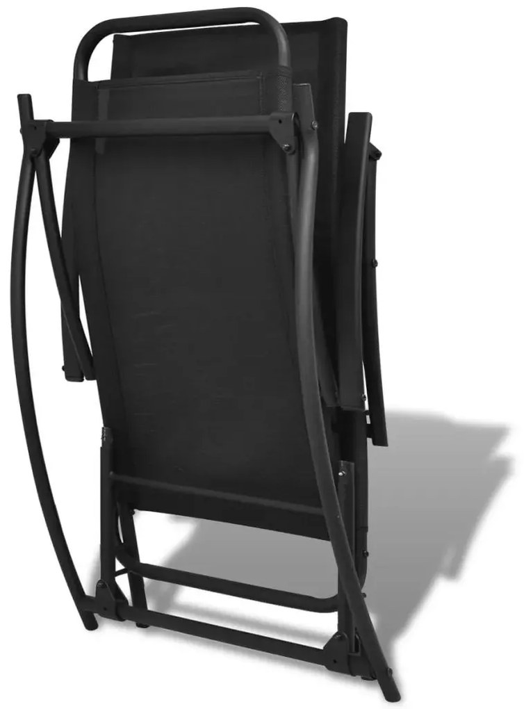 Metalowe bujane krzesło ogrodowe czarne H4-B88