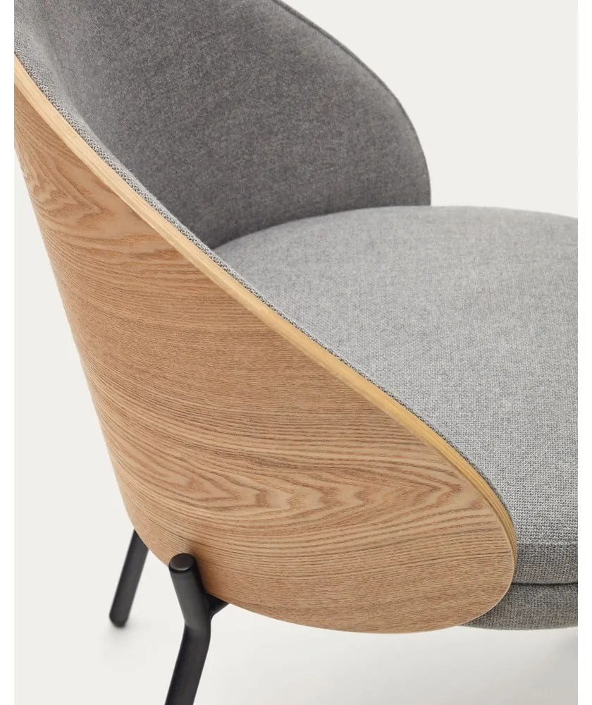 Szare/w naturalnym kolorze krzesło Eamy – Kave Home