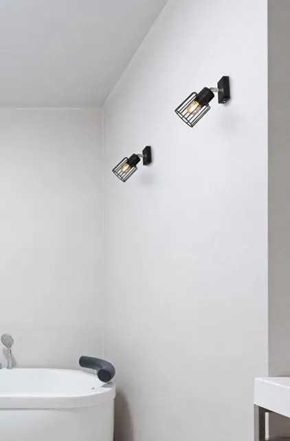 Czarny druciany loftowy kinkiet - S578-Syntio