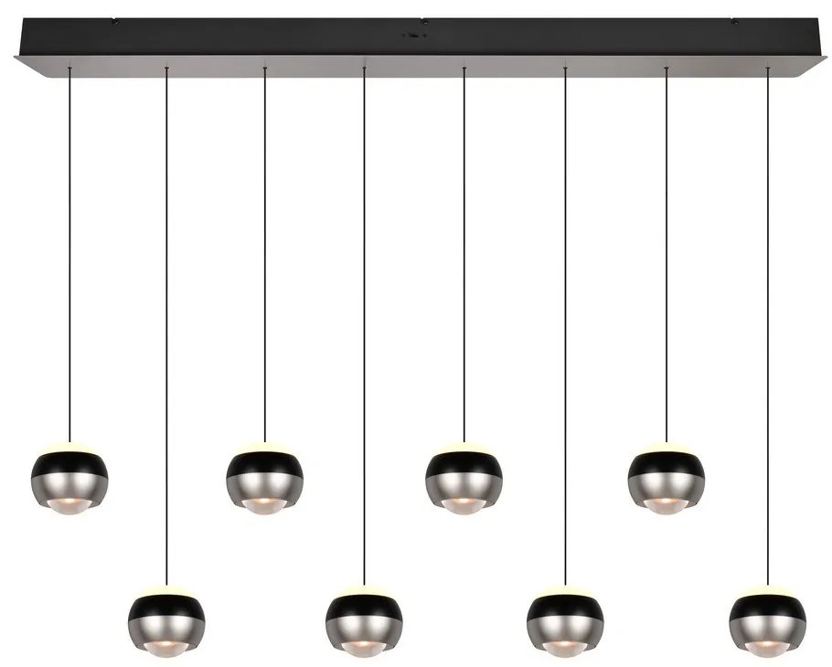 Czarna/w kolorze srebra lampa wisząca LED Orbit – Trio Select