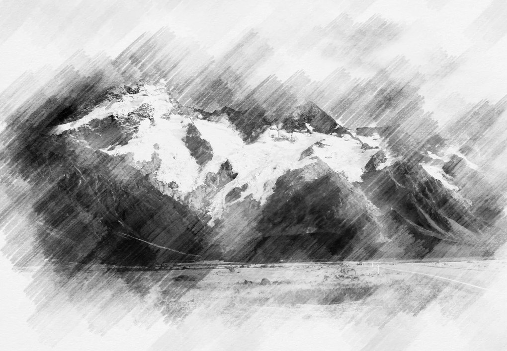Fototapeta - Rysunek gór (196x136 cm)