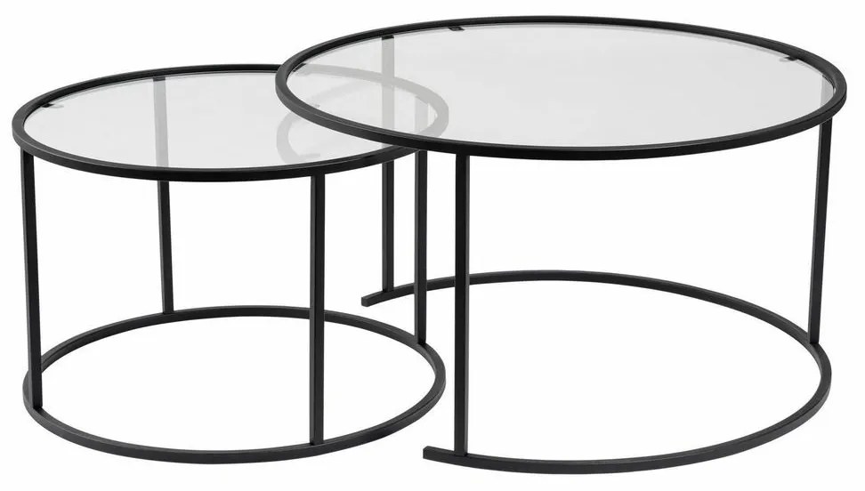 Zestaw stolików konferencyjnych Aurum Black 80 cm, 2 szt.