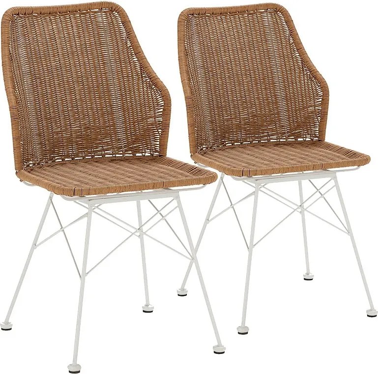 Pakiet dwóch krzeseł do jadalni lub ogrodu Paola Ratan/Biały