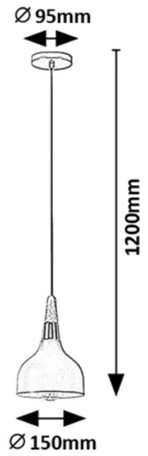 Rabalux 72135 nowoczesny żyrandol wiszący Drusilla, szary, E27, 1x max. 40 W