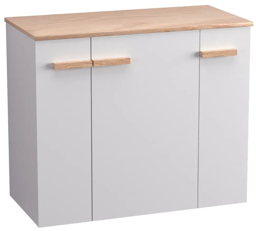 Szafka pod umywalkę L-WOOD 79 cm biały połysk KROFAM