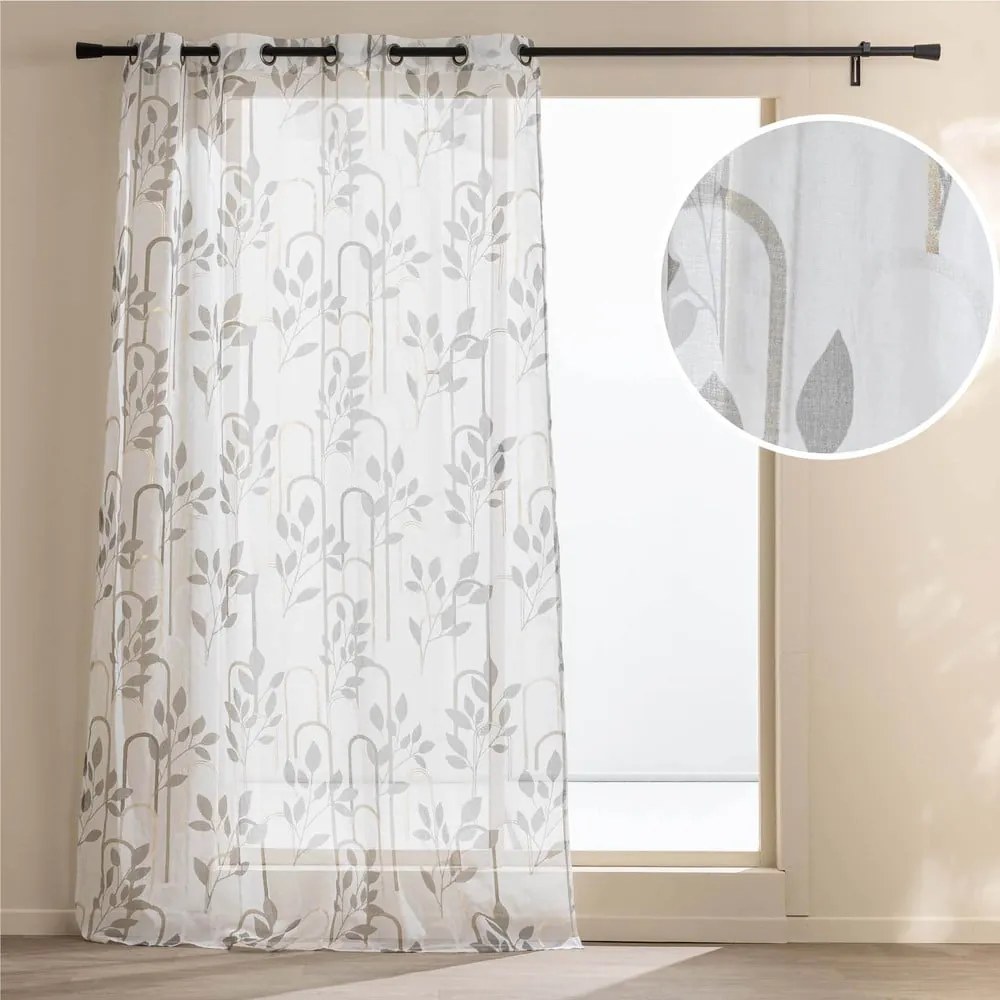 Szara firanka z woalu 140x240 cm Roseris – douceur d'intérieur