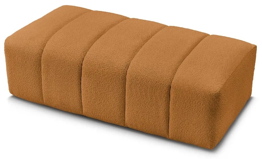 Musztardowy podnóżek z materiału bouclé Annecy – Bobochic Paris