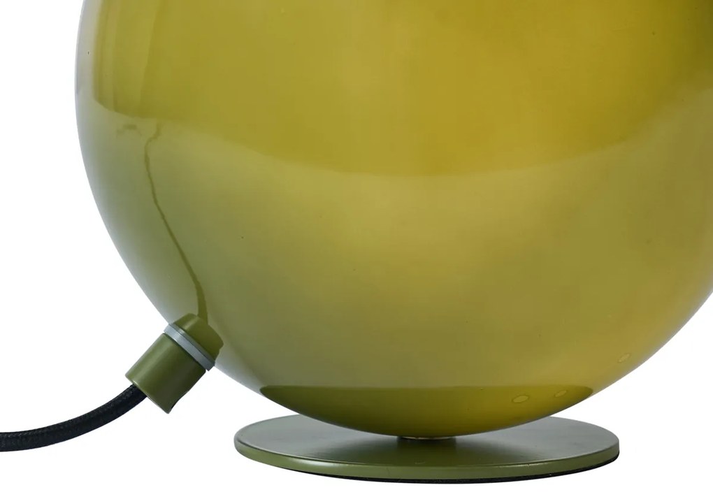 Lampa stołowa w stylu retro zielona ze szkłem - Mabel