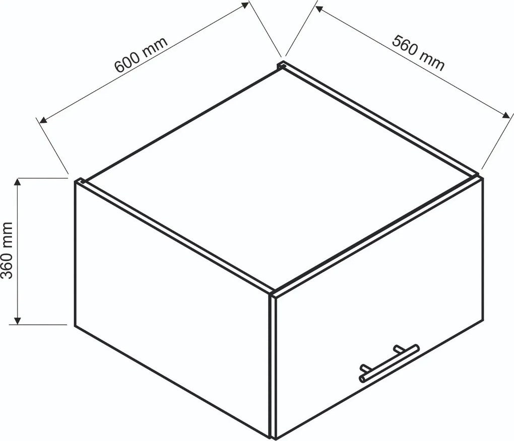 Szafka kuchenna wisząca 60 DENIS W60 OKGR/560 dąb London STOLKAR