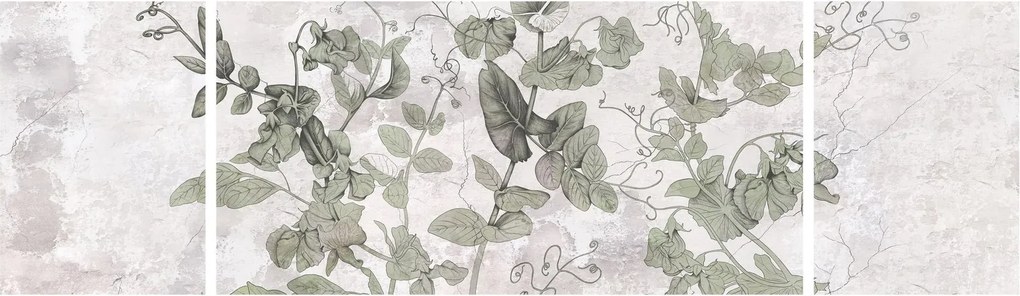 Obraz - Rośliny w gipsie (170x50 cm)