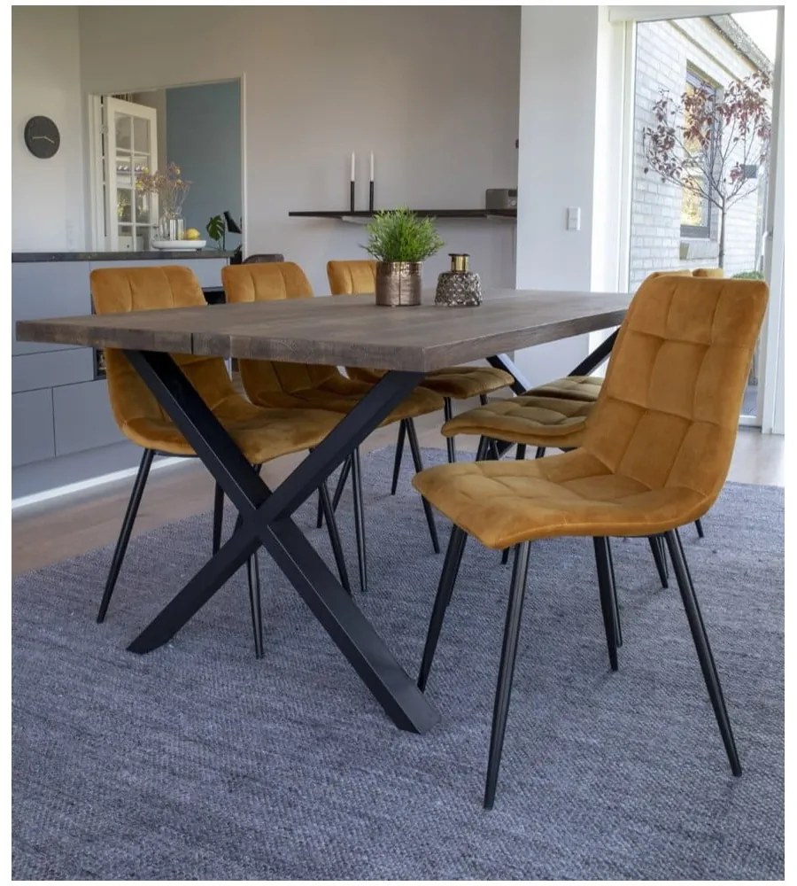 Zestaw 2 krzeseł z musztardowym aksamitnym obiciem House Nordic Middelfart