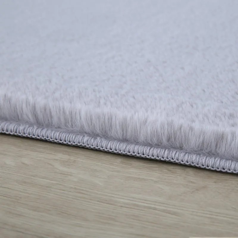 Dywan pluszowy Pouffy srebrny 200 cm x 290 cm